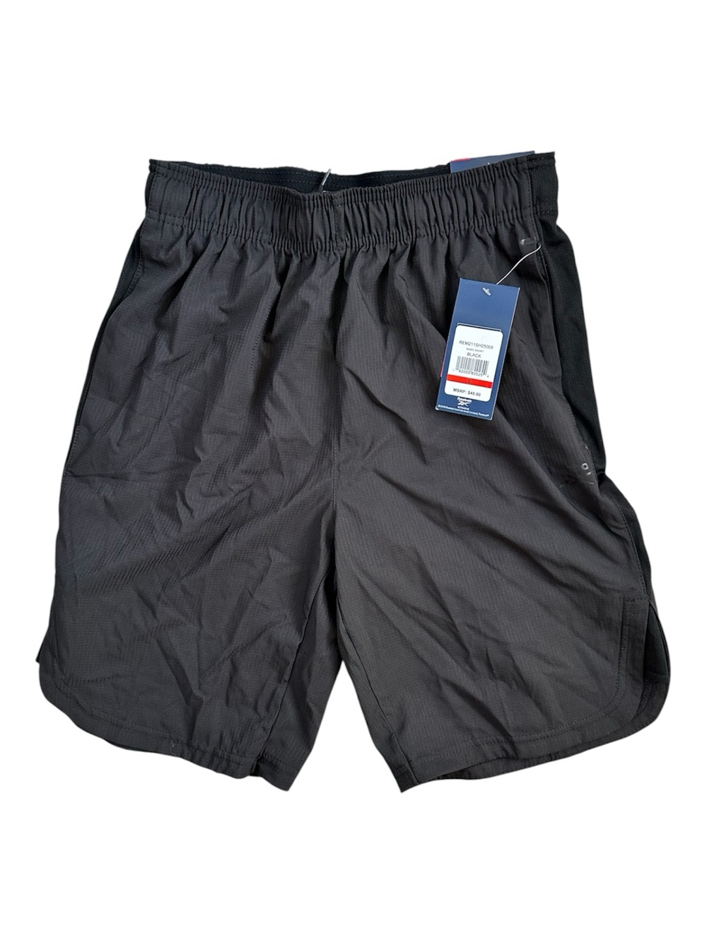 NWT Reebok Men’s Stretch Athletic Performance Workout Shorts in Black - Size S